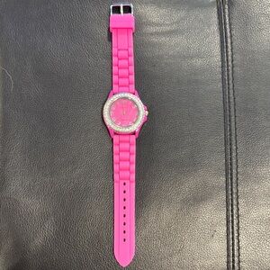 Geneva Pink Women's Watch with Silver Accents